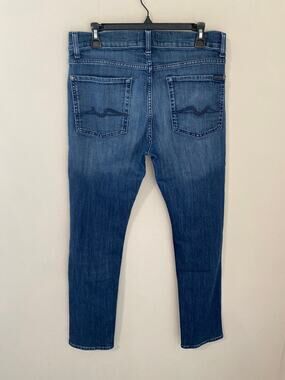 7 For All Mankind Slimmy Japanese Denim Jeans Mens 32 Dark Wash